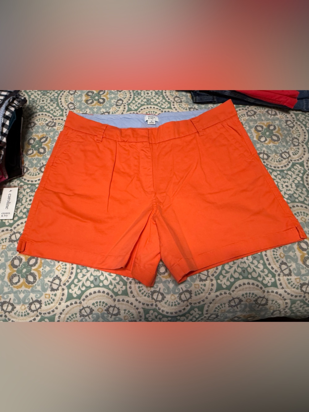 Crown & Ivy Caroline Orange Shorts 14